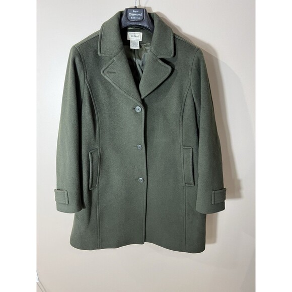 LL Bean Classic Lambswool Polo Coat Three-Quarter Women 20 Petite Bellandi Italy - Picture 1 of 12